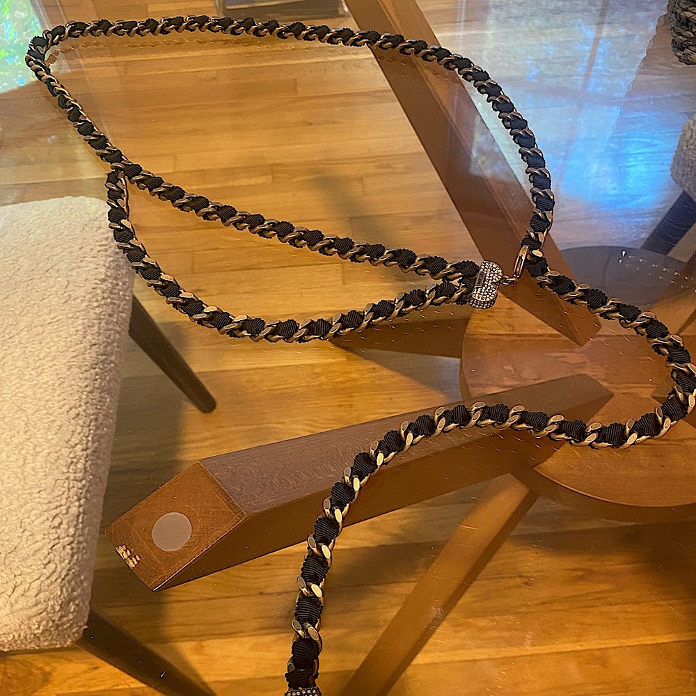 St. John gold and black chain link belt for women.